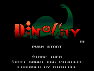 Dino City title screen for Super Nintendo